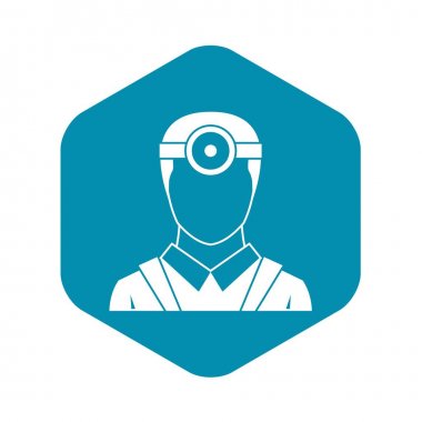 Göz doktoru kafa ile ayna simgesi basit tarzı