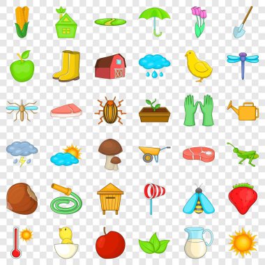 Çilek Icons set, izometrik stili