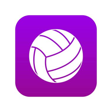 Siyah voleybol topu simge dijital mor