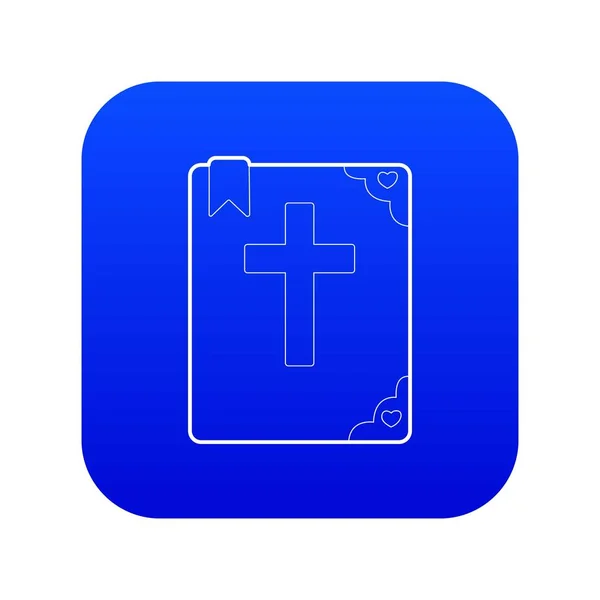 Icono de la Biblia vector azul — Archivo Imágenes Vectoriales