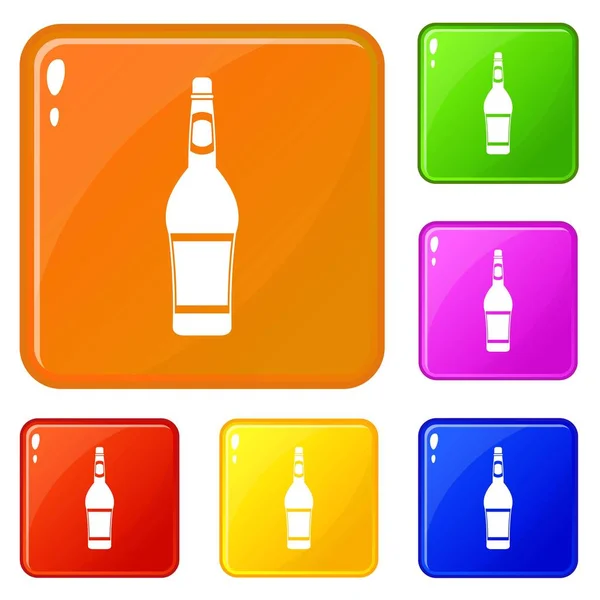 Iconos de botella de diseño conjunto vector de color — Vector de stock