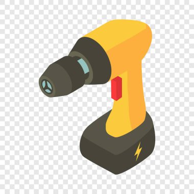 Elektrikli tornavida simgesi, izometrik 3d stili