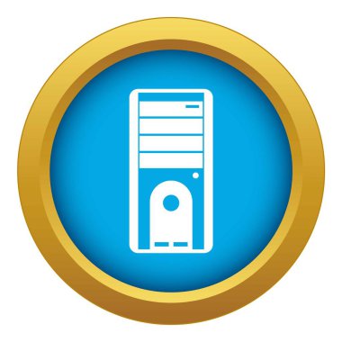 Bilgisayar sistemi birim simge mavi vektör izole