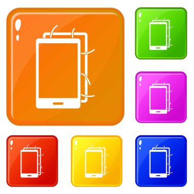 Açılan telefon simgeleri vektör rengi ayarlamak