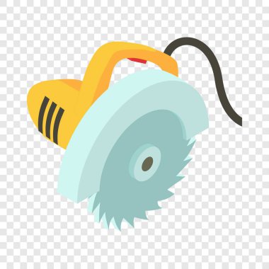 Elektrikli testere simgesi, izometrik 3d stili