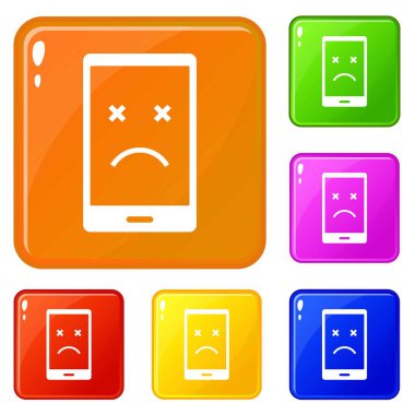Ölü telefon simgeleri vektör renk seti