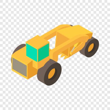 Motor Greyder makine simgesi, izometrik 3d stili