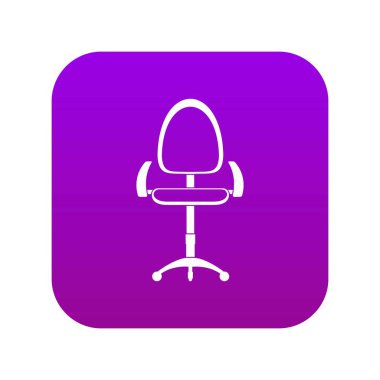 Modern ofis koltuğu simgesi dijital mor