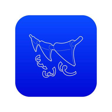 Bayraklar simgesi mavi vektör