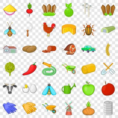 Tarım Icons set, karikatür tarzı