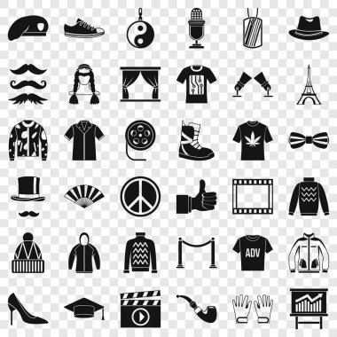 Moda Icons set, basit tarzı