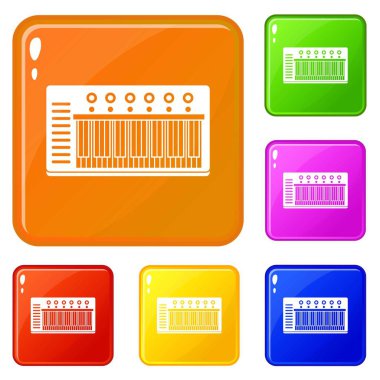 Elektronik synth simgeler vektör rengi ayarlamak