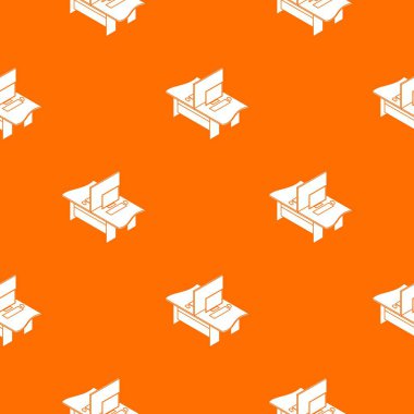 Çift ofis masa deseni vektör turuncu