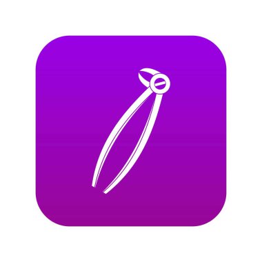 Diş dişçi forseps simge dijital mor