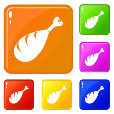 Kemik simgeleri üzerinde et vektör rengi ayarlamak