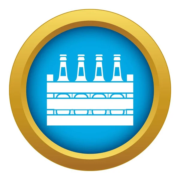 Cerveza icono caja de madera vector azul aislado — Archivo Imágenes Vectoriales