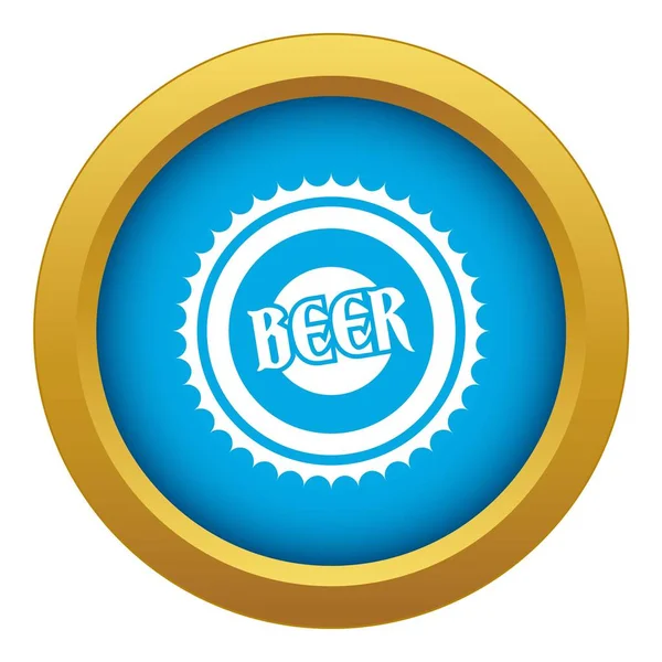 Butelka piwa ikona niebieski wektor na białym tle — Wektor stockowy