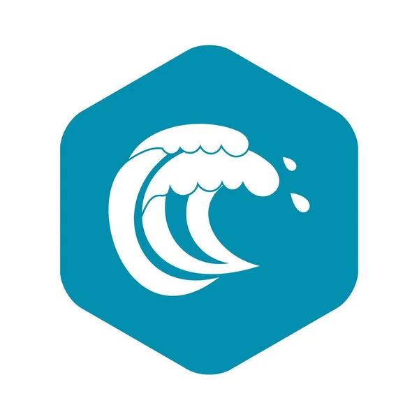 Icono de ola de marea marina, estilo simple — Vector de stock