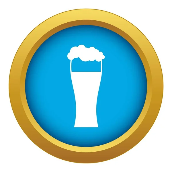 Skleněná ikona piva modrý vektor izolovaný — Stockový vektor