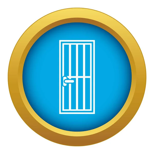 Steel door icon blue vector isolated — Stock Vector