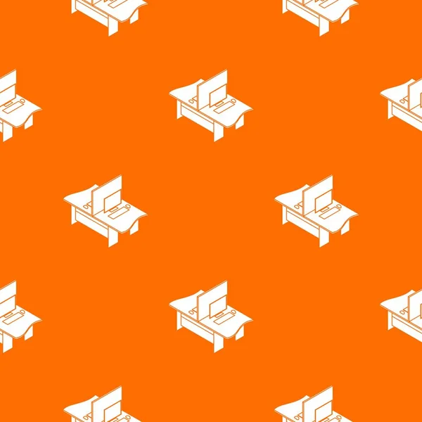 Çift ofis masa deseni vektör turuncu — Stok Vektör