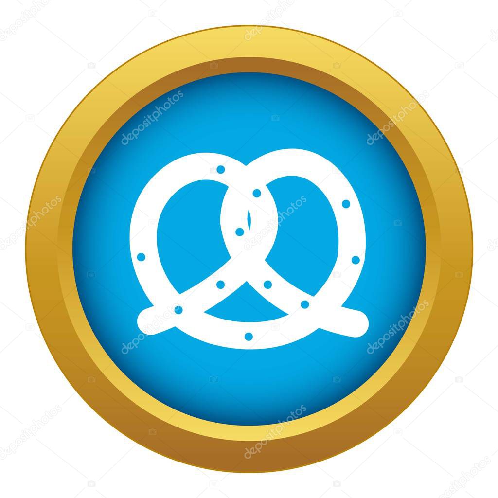 Pretzel icon blue vector isolated