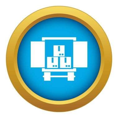 Yük kamyon yükleme simgesi mavi vektör ile izole