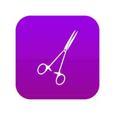 Tıbbi kelepçe makas simge dijital mor