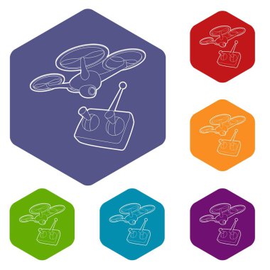 RC helikopter simgesi, anahat stili