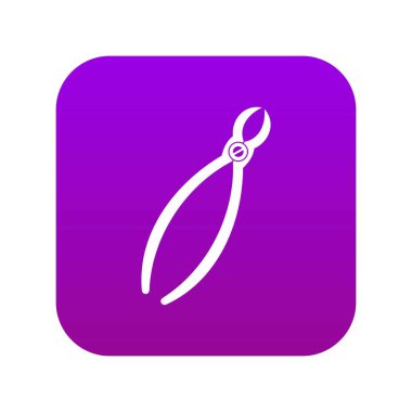 Diş ekstraksiyon enstrüman simgesi dijital mor