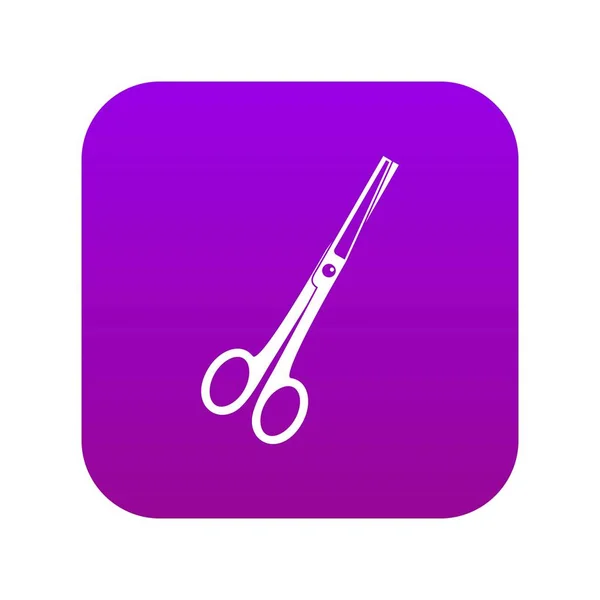 Ciseaux en acier icône numérique violet — Image vectorielle