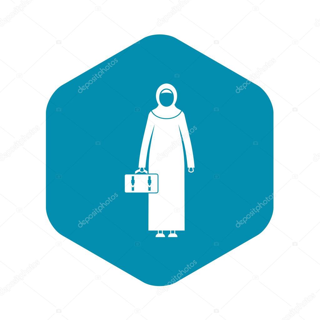 Arabic woman icon. Simple illustration of arabic woman vector icon for web