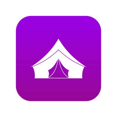 Üçgen çatı simgesi dijital mor ile Çadır