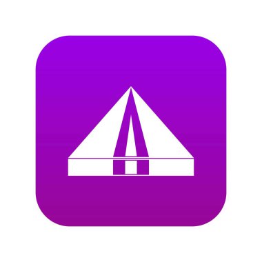 Turist kamp çadır simgesi dijital mor