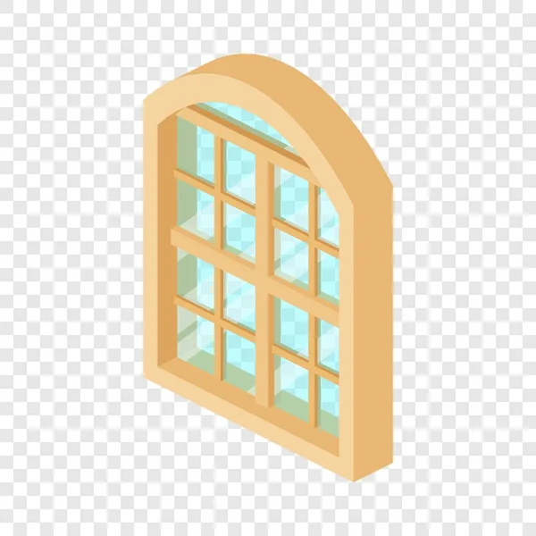 Icono del marco de la ventana del restaurante, estilo isométrico 3d — Vector de stock