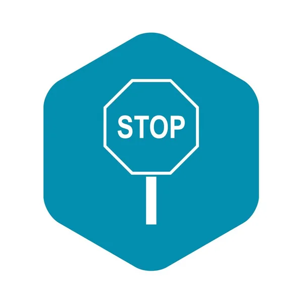 Stop icona del cartello stradale, stile semplice — Vettoriale Stock