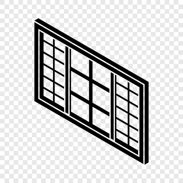 Holzfensterrahmen-Ikone, schlichter schwarzer Stil — Stockvektor
