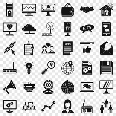 Yardım Masası Icons set, basit tarzı