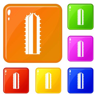 Kaktüs bitki simgeleri vektör rengi ayarlamak