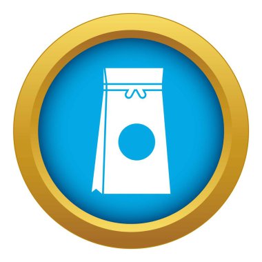 Bir kağıt çanta simge izole mavi vektör paketlenmiş