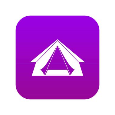 Turist çadır simgesi dijital mor