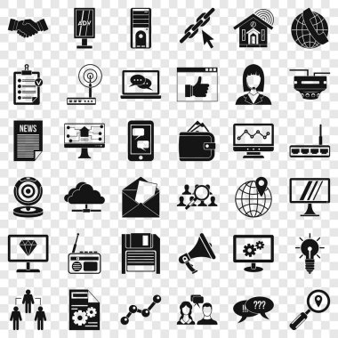 Bütün gün yardım Icons set, basit tarzı