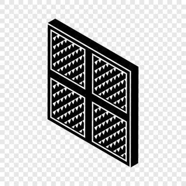 Kare pencere çerçevesi simgesi, basit siyah stil