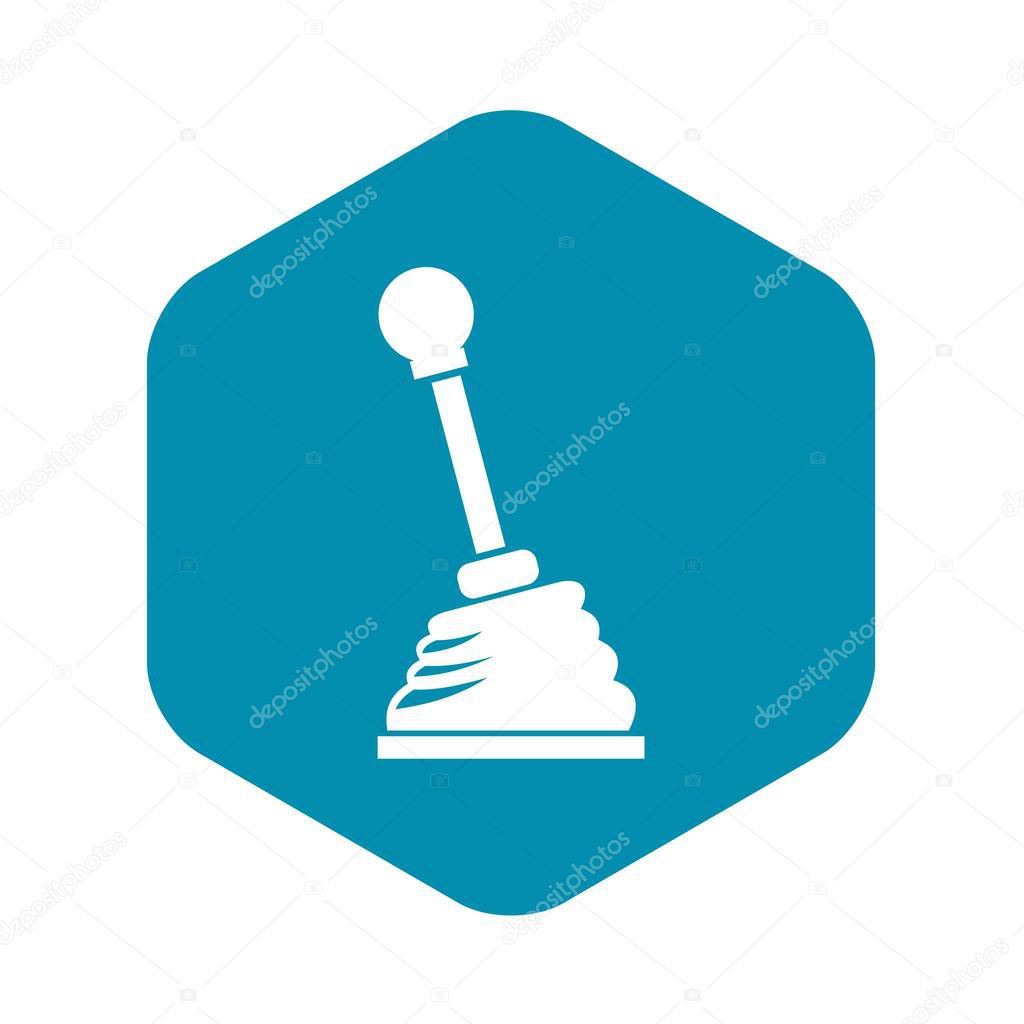 Gear stick icon, simple style