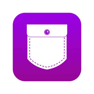 Siyah kot cep simgesi dijital mor