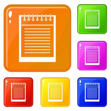 Sarmal Not defteri simgeleri vektör rengini ayarlamak