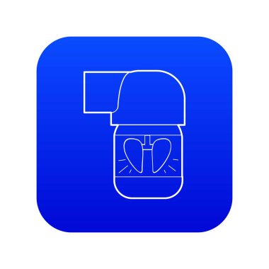 Akciğer simgesi mavi vektör için inhaler