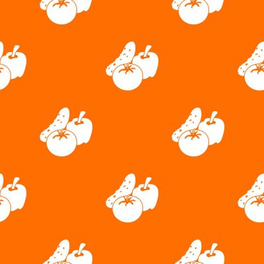 Sebze gıda desen vektör turuncu