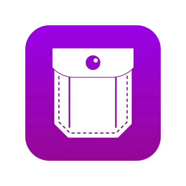 Tasca con valvola e icona a bottone digitale viola — Vettoriale Stock