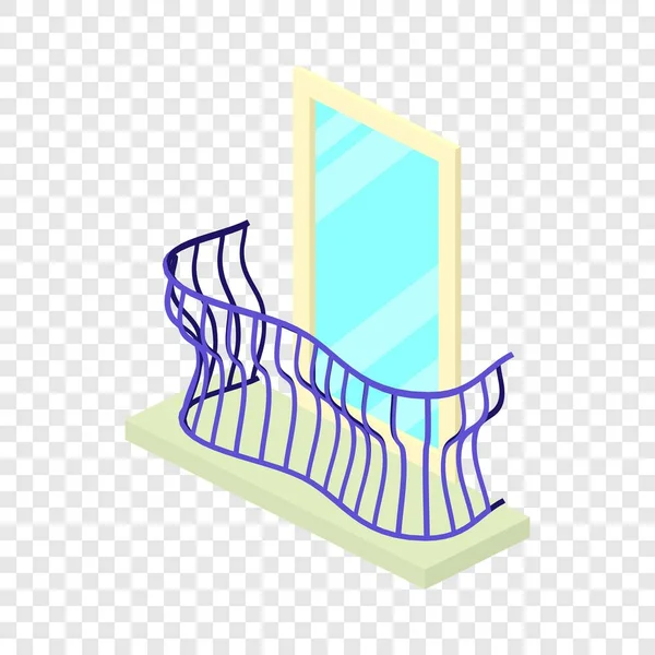 Curved balcony icon, isometric 3d style — Stock Vector